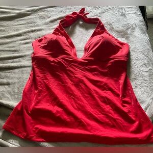 NWT Red Halter Style Swim Top Size XXL